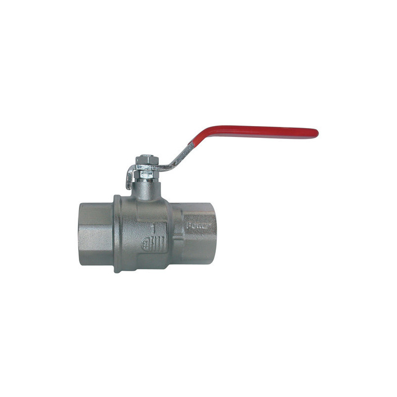 2-ways ball valve, Female/Female, red flat handle