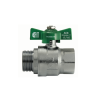 NF ball valve Male/Female, green butterfly handle