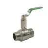 NF long stem ball valve, Male/Female, stainless steel green flat handle