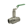 NF long stem ball valve, Male/Male, stainless steel green flat handle