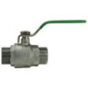 NF ball valve Male/Male, stainless steel green flat handle