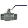 Male/Male ball valve, blue flat handle