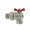 Angle union ball valve for manifold, Male/Female