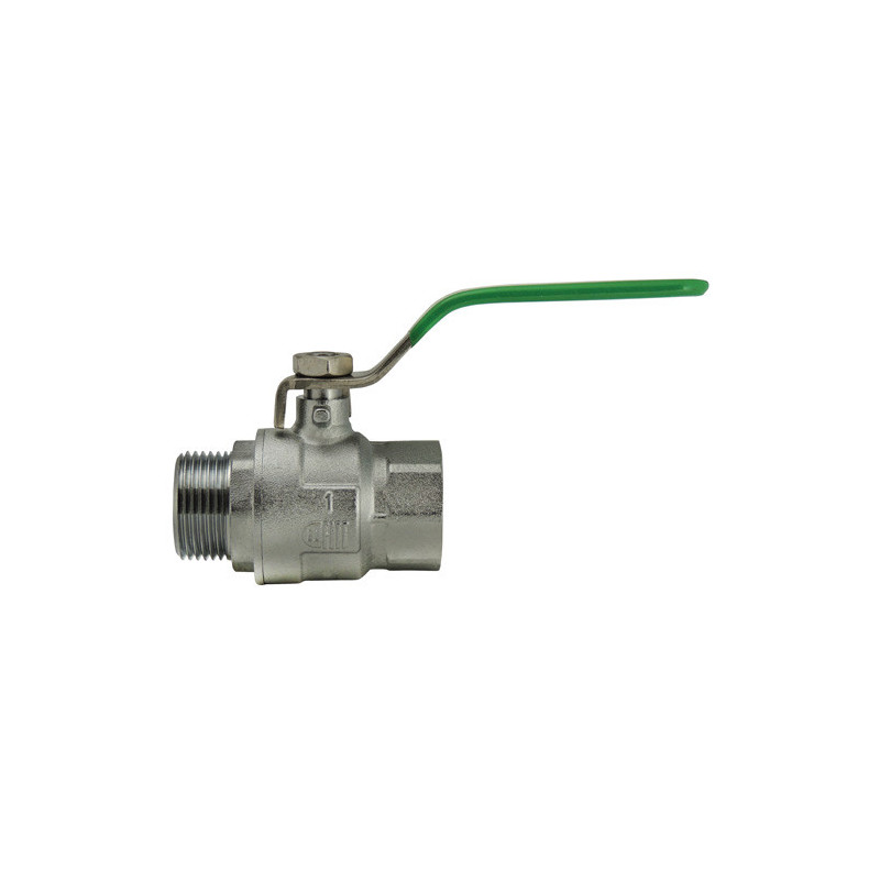 NF ball valve Male/Female, stainless steel green flat handle