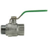 NF ball valve Male/Female, stainless steel green flat handle