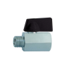 Male/Female mini ball valve, black handle