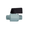 Male/Male mini ball valve, black handle