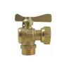 Angle water meter ball valve, Male, brass asymmetric handle