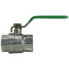 NF ball valve Female/Female, stainless steel green flat handle