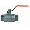 Male/Male ball valve, red flat handle