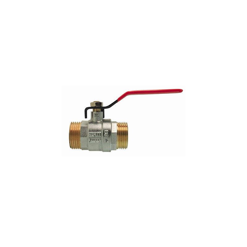 Male/Male ball valve, red flat handle