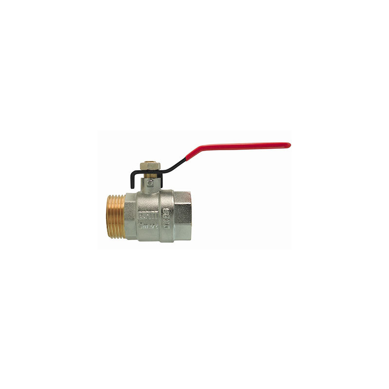 Male/Female ball valve, red flat handle