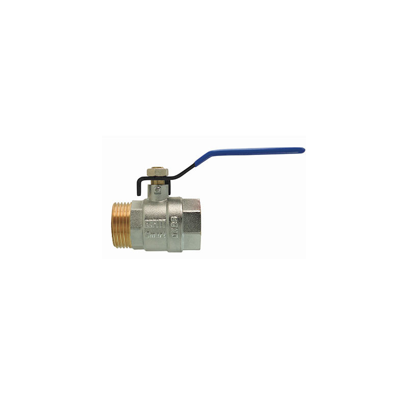 Male/Female ball valve, blue flat handle