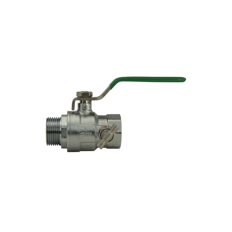 NF drain valve Male/Female, stainless steel green flat handle