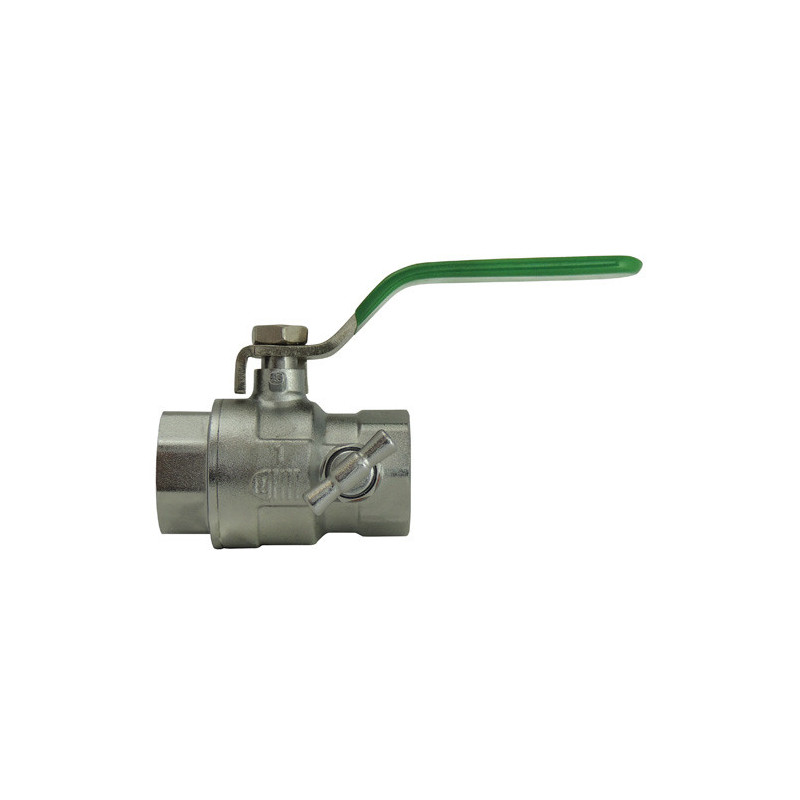 NF drain valve Female/Female, stainless steel green flat handle