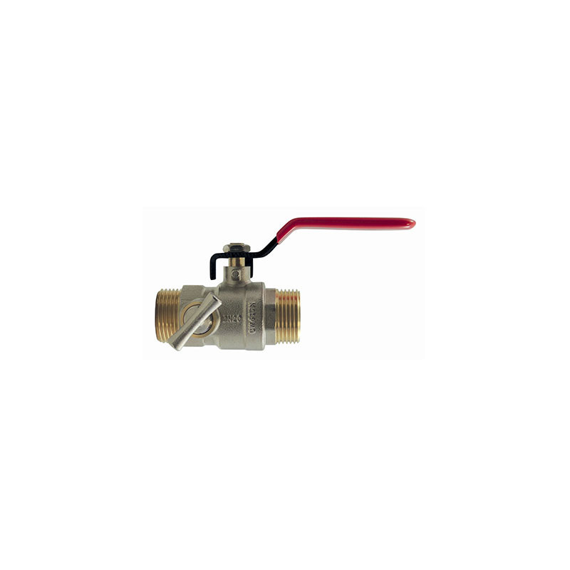 Male/Male drain valve, red flat handle