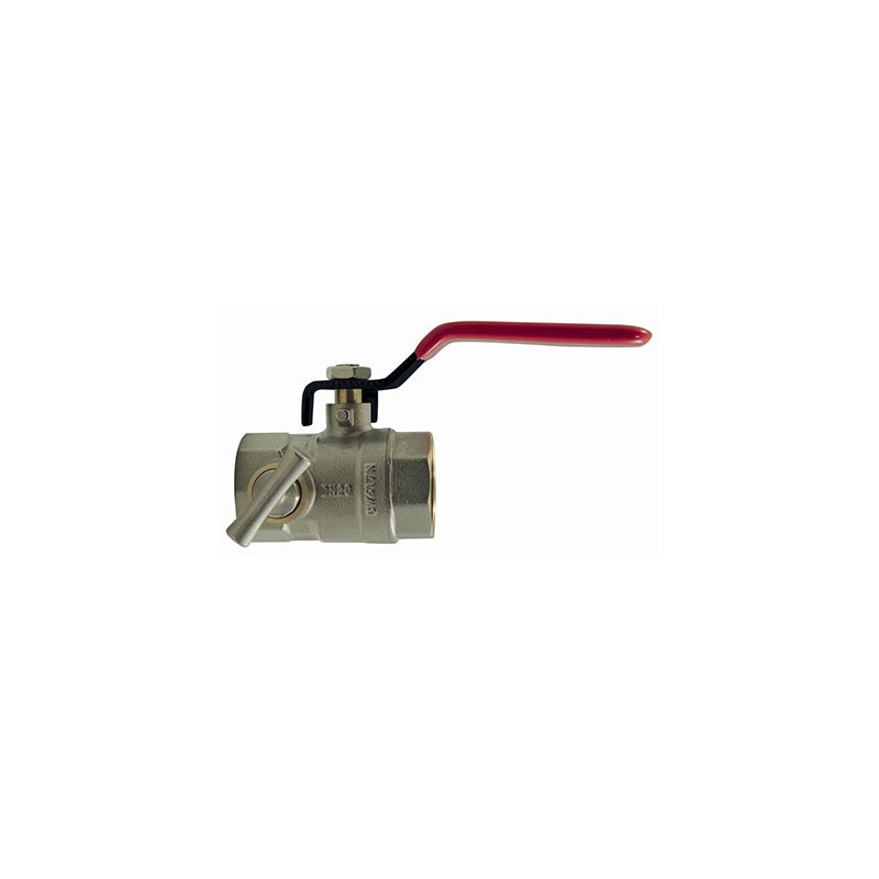 Female/Female drain valve, red flat handle