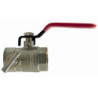 Female/Female drain valve, red flat handle