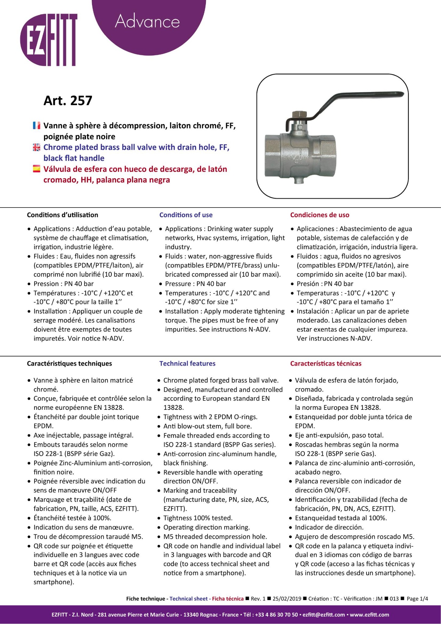 Fiche technique - Advance -...